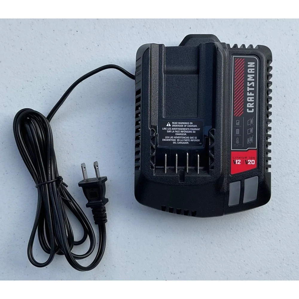 Craftsman CMCB100‎ V12 V20 Lithium Ion Battery Charger Type 1 Black Red 120V AC